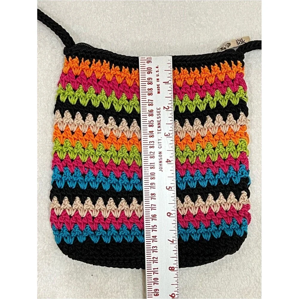 The Sak Multi Colored Striped Boho Crossbody Bag